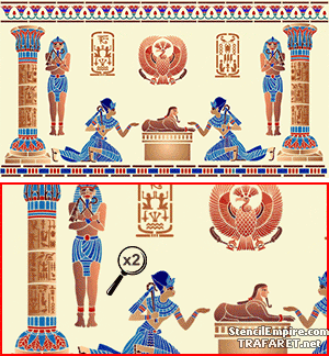Egyptian Room - schablon för dekoration