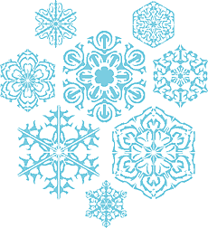 Åtta av snöflingor - schablon för dekoration