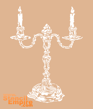 Tvåarmad ljusstake - schablon för dekoration
