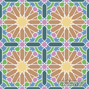 Alhambra 02a - schablon för dekoration
