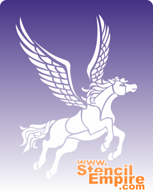 Pegasus - schablon för dekoration
