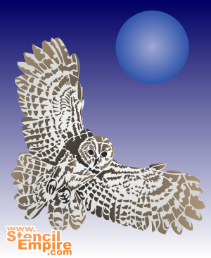 Soaring Owl - schablon för dekoration