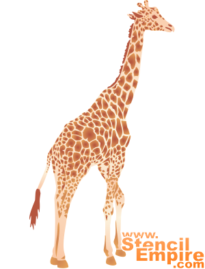 Vuxen giraff - schablon för dekoration
