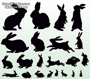 Tjugotvå kaniner (Ritmallar schabloner djur)