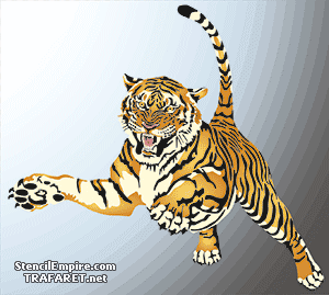 Tiger i ett hopp (Ritmallar schabloner djur)