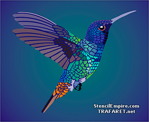 Fågel Kolibri flygande (Ritmallar schabloner djur)