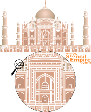 Taj Mahal - schablon för dekoration