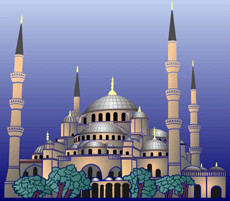 Blå mosken (Schabloner på världsberömda arkitekturteman)