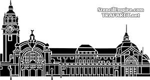 Wiesbaden centralstation - schablon för dekoration