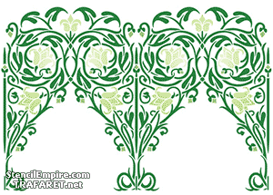 Bågar med lotusar - schablon för dekoration