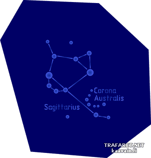 Stjärnbilderna Skytten och krona - schablon för dekoration