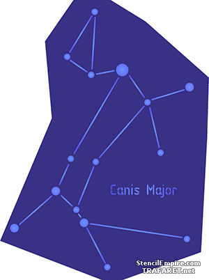 Stjärnbilden Canis Major - schablon för dekoration