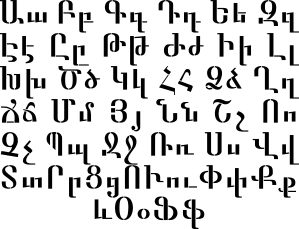 Armeniska alfabetet - schablon för dekoration