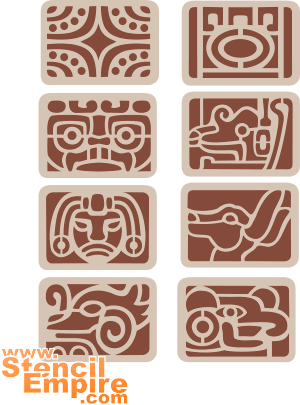 Aztec Bricks - schablon för dekoration