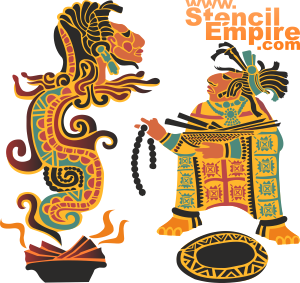 Aztec trolldom - schablon för dekoration