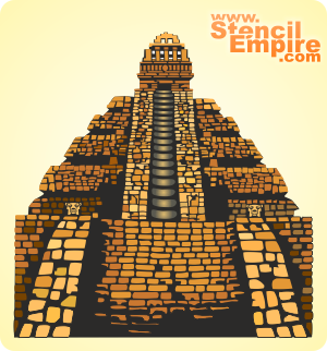 Temple of Aztekerna - schablon för dekoration