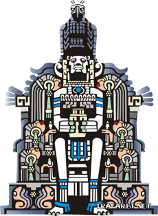 Aztec gudom - schablon för dekoration
