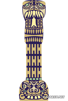 Aztec kolonnen - schablon för dekoration