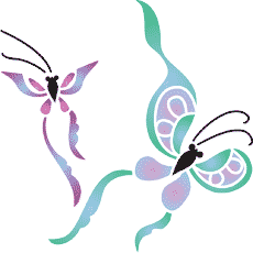Oriental fjäril (Schabloner med fjärilar)