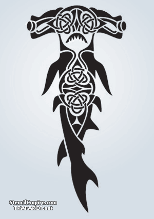 Keltisk haj - schablon för dekoration