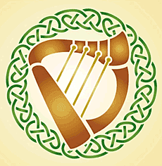 Harpa - schablon för dekoration