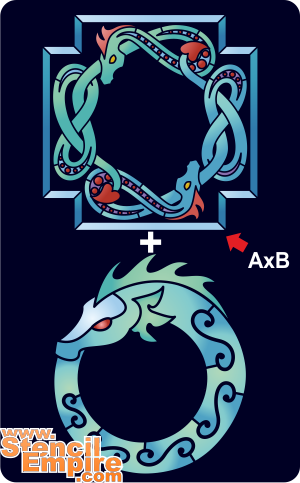 Dragon frame - schablon för dekoration