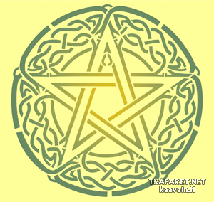Keltiskt pentagram 94 - schablon för dekoration