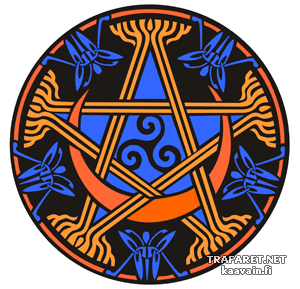 Keltiskt pentagram 95 - schablon för dekoration