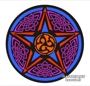 Keltisk pentagram 96 - schablon för dekoration