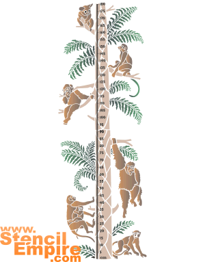 Stadiometer (Levande skogen väggdekor schabloner i barnrum)