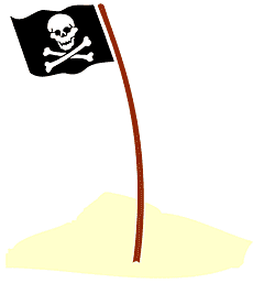 Jolly Roger - schablon för dekoration