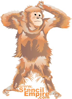 Orangutang - schablon för dekoration