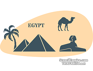 Egypten - sevärdheter från världen - schablon för dekoration