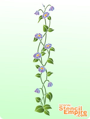 Stora åkerbinda (Stenciler olika motiv blommor)