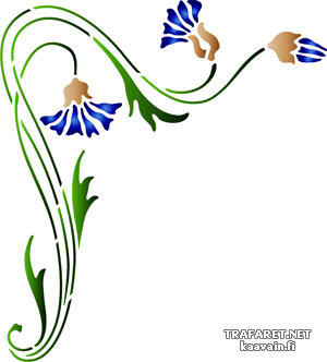 Blåklint vinkel på 72 - schablon för dekoration