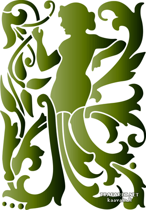 siluett i akantus - schablon för dekoration