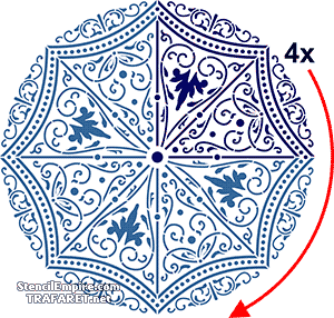Stor klassisk medaljong 81 (1/4) - schablon för dekoration