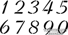 Elegant siffror - schablon för dekoration