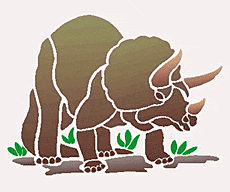 Triceratops - schablon för dekoration
