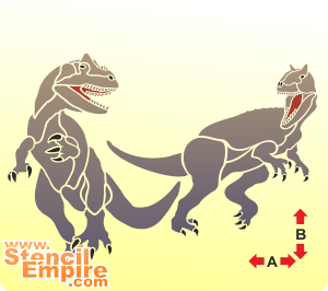 Allosaurus - schablon för dekoration