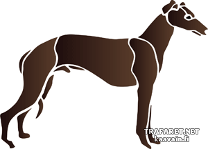 Greyhound - schablon för dekoration