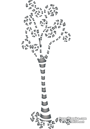 Spiral träd 1 - schablon för dekoration