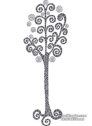 Spiral träd 3 - schablon för dekoration