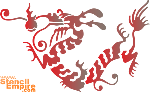 Eastern Dragon - schablon för dekoration