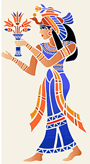 Egyptiska gudinnan - schablon för dekoration