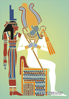 Isis och Osiris - schablon för dekoration