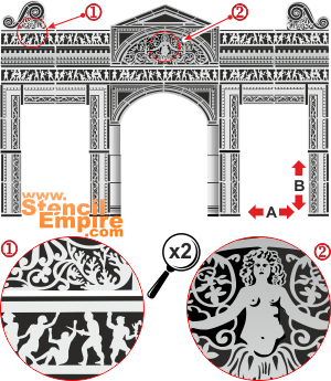 Colonnade - schablon för dekoration