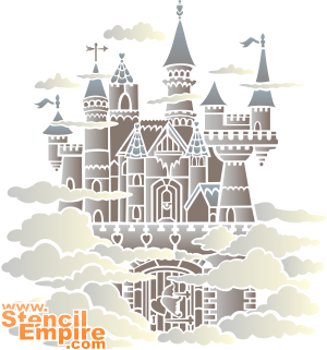 Fairy Castle (Älvans slott väggdekor schabloner i barnrum)
