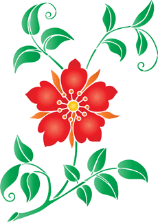 Blomma från saga - schablon för dekoration