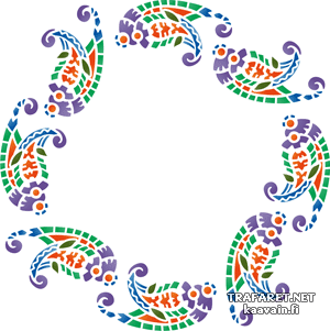 Paisley cirkel 145 - schablon för dekoration